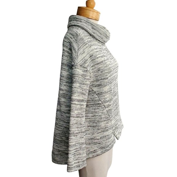ANTHROPOLOGIE Saturday Sunday Sweater Hi-Lo Heather Gray Space Dye Cowl Neck XS - Picture 5 of 8